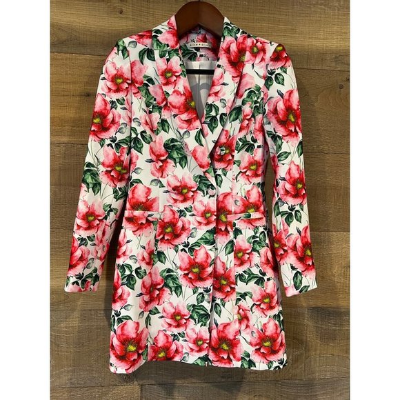 NWOT Alice + Olivia Latoya Floral Minidress Size 4 - Picture 4 of 7